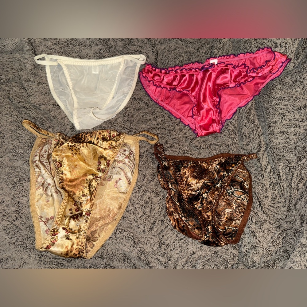 Lot of 4 silky satin panties panty vintage y2k